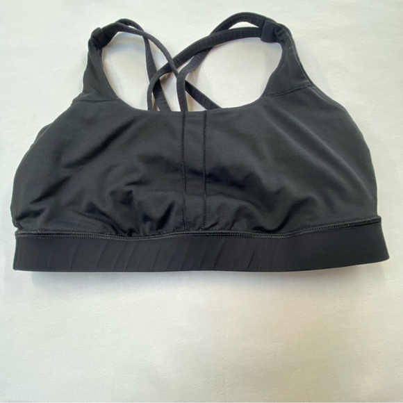 EUC Lululemon Energy Sports Bra Women’s Size 6 Solid Black No Wear or Pilling - Picture 8 of 10